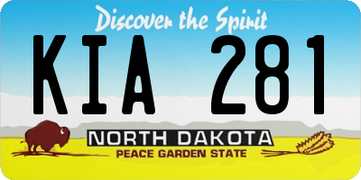 ND license plate KIA281