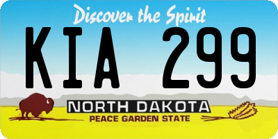 ND license plate KIA299