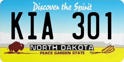 ND license plate KIA301