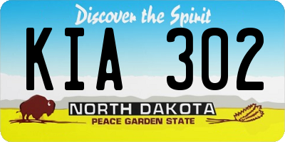 ND license plate KIA302