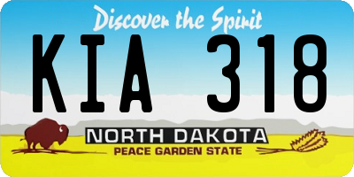 ND license plate KIA318