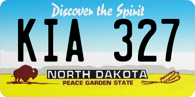 ND license plate KIA327