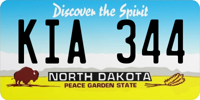ND license plate KIA344