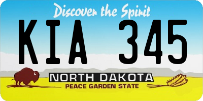 ND license plate KIA345