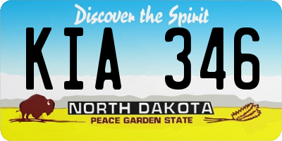 ND license plate KIA346