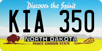 ND license plate KIA350