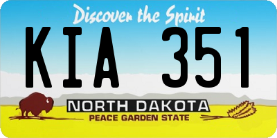 ND license plate KIA351