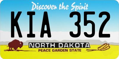 ND license plate KIA352