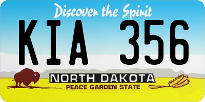 ND license plate KIA356