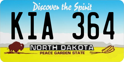 ND license plate KIA364