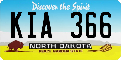 ND license plate KIA366