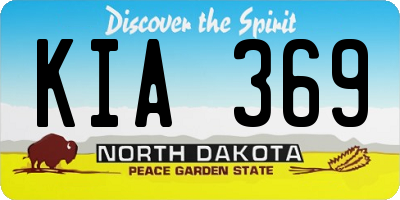 ND license plate KIA369