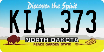 ND license plate KIA373