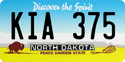 ND license plate KIA375