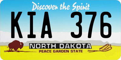 ND license plate KIA376