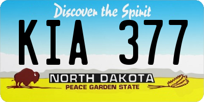 ND license plate KIA377