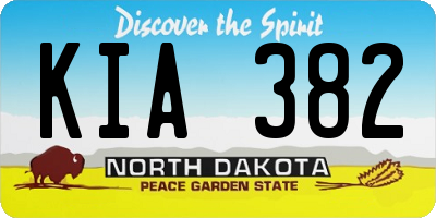 ND license plate KIA382