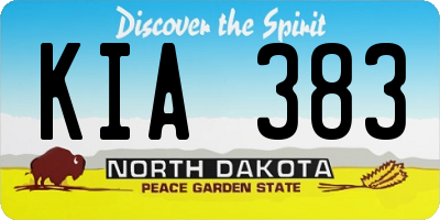 ND license plate KIA383