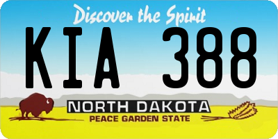 ND license plate KIA388