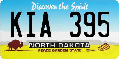 ND license plate KIA395