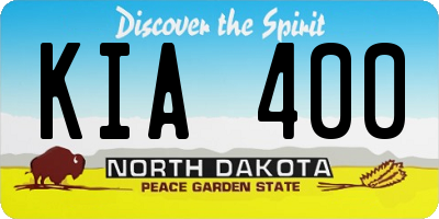 ND license plate KIA400
