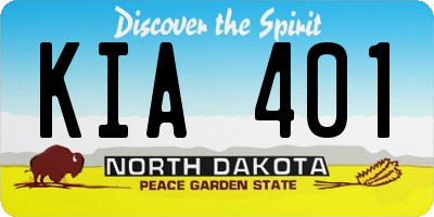 ND license plate KIA401