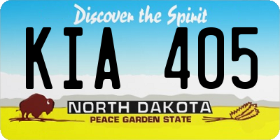 ND license plate KIA405