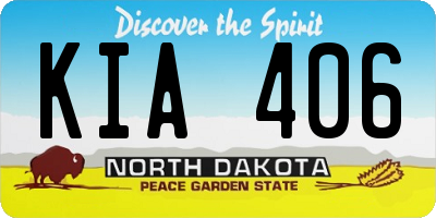 ND license plate KIA406