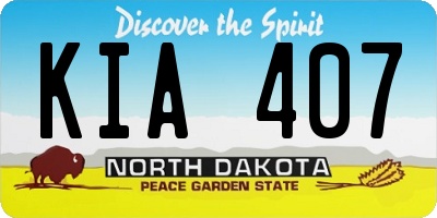 ND license plate KIA407
