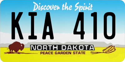 ND license plate KIA410