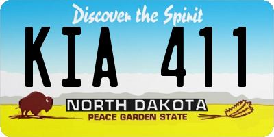 ND license plate KIA411