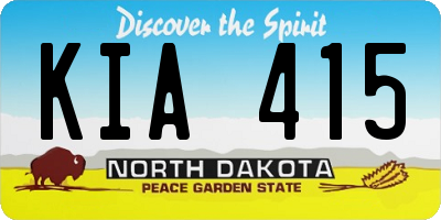 ND license plate KIA415