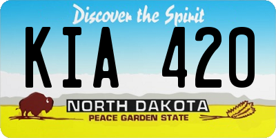 ND license plate KIA420