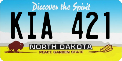 ND license plate KIA421