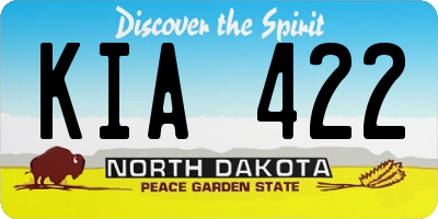 ND license plate KIA422