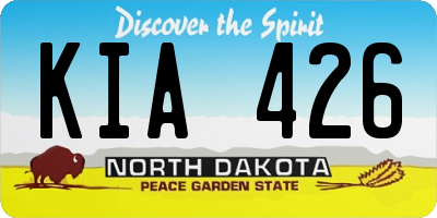ND license plate KIA426