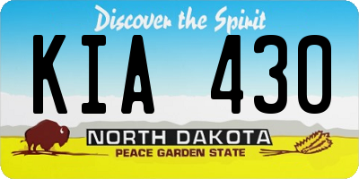 ND license plate KIA430
