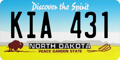 ND license plate KIA431