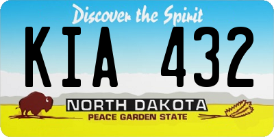 ND license plate KIA432