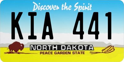 ND license plate KIA441