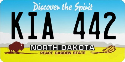 ND license plate KIA442