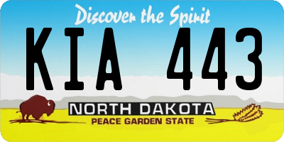 ND license plate KIA443