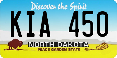 ND license plate KIA450