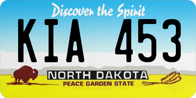ND license plate KIA453