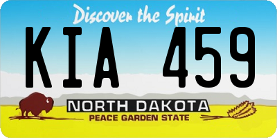 ND license plate KIA459