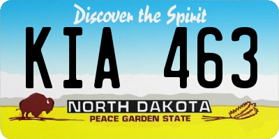 ND license plate KIA463
