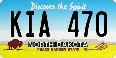 ND license plate KIA470