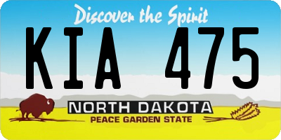 ND license plate KIA475