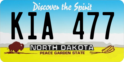 ND license plate KIA477