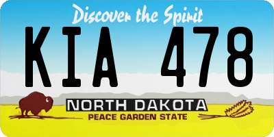 ND license plate KIA478